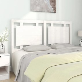 Testiera Per Letto Bianca 145,5x4x100 Cm Legno Massello Di Pino /