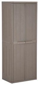 Armadio Da Giardino Marrone 65x45x172 Cm İn Pp Aspetto Legno /