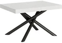 Tavolo da pranzo Allungabile - FAMAS Telaio: Antracite, Dimensioni: 90x140/400, Colore: Bianco Frassino