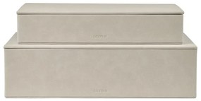 Scatole in set con coperchio/decorative beige in finta pelle 2 pz 40x30x11 cm Sahla – Blomus