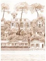 Isidore Leroy Carta da parati panoramica Front de Mer Sepia - Panel B