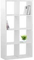 Libreria 8 Ripiani 77x147x30 cm in Legno MDF Bianco Opaco