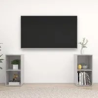 Mobili TV 2 pz Grigio Cemento 72x35x36,5 cm in Truciolato 3079902