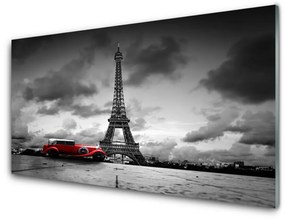 Quadro su vetro Torre Eiffel vista Parigi 100x50 cm