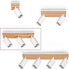 Brilagi - Faretto orientabile SELE WOOD 3xGU10/30W/230V bianco/legno