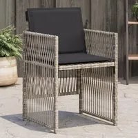 Sedie da Giardino con Cuscini 4 pz Grigio Chiaro in Polyrattan 364971