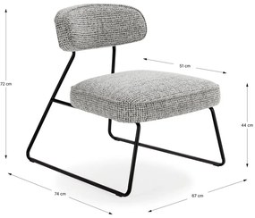 Poltrona bianca e nera Elon – Marckeric