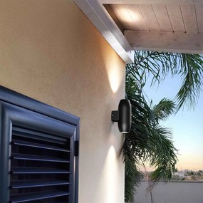 Applique Ovale Bidirezionale IP65 GU10 per esterni Grande - Nera