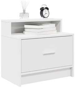 Comodini Con Cassetto 2 Pz Bianco 51x31x47 Cm /