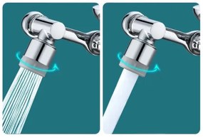 REA-B0660 - Attacco girevole per miscelatore da lavabo, finitura cromo lucido