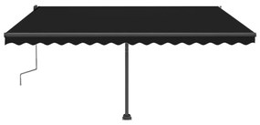 Tenda da Sole Retrattile Manuale con LED 450x300 cm Antracite