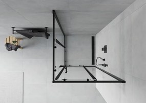 Mexen Rio cabina doccia quadrata 80 x 80 cm, trasparente, nera - 860-080-080-70-00