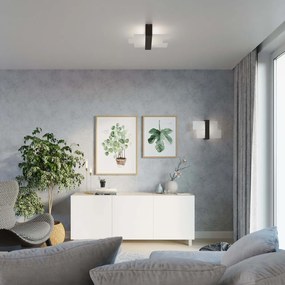 Plafoniera da Soffitto Legno Wenge e Vetro 2xE27 FENIKS 2 da Interno