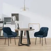 Sedie da Pranzo 2 pz Blu in Velluto 344844