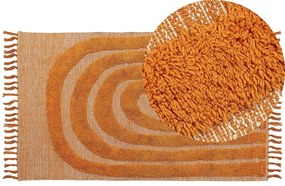 Tappeto cotone arancione 80 x 150 cm HAKKARI Beliani