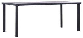 Tavolo Da Pranzo Nero E Grigio Cemento 180x90x75 Cm İn Mdf /