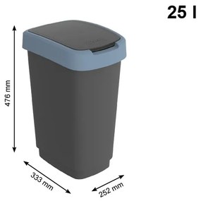 Bidone per rifiuti in plastica riciclata da 25 L Twist - Rotho