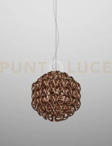 Giogali sospensione 50 cristallo rame e bronzo opaco 3 luci attacc...