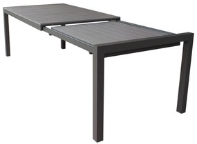 LOIS - set tavolo in alluminio cm 162/242 x 100 x 74 h con 4 poltrone Lotus