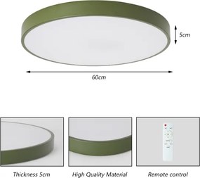Brilagi - Plafoniera LED dimmerabile POOL LED/60W/230V 3000-6000K 60 cm verde + telecomando