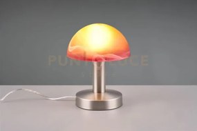 Fynn ii lampada cupola in  acciaio e vetro sabbiato arancione spazz...
