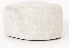 Pouf ovale in teddy bouclé Wolke