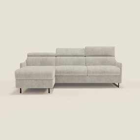 Loto Divano Letto Angolare con Penisola contenitore, Poggiatesta, Materasso Alto H18 in morbido tessuto impermeabile T14