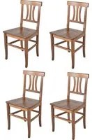 Set 4 Sedie modello Artemisia Tommychairs, robusta struttura in legno di faggio color noce chiaro e seduta in legno