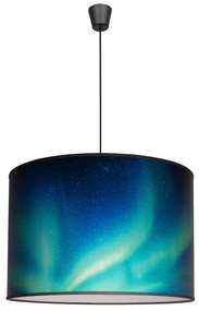 Duolla - Lampadario a sospensione con filo PRINT L 1xE27/40W/230V diametro 45 cm nero/turchese
