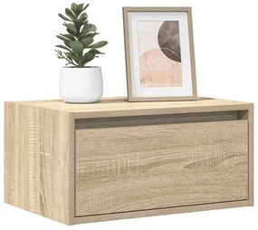 Comodini A Parete Con Luci Led 2 Pz Rovere Sonoma /