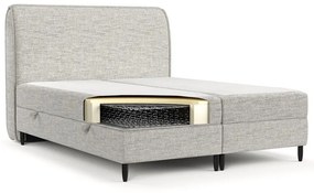 Letto boxspring grigio chiaro con contenitore 200x200 cm Melba - Maison de Rêve