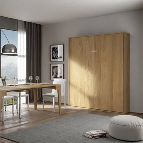 Letto a scomparsa verticale matrimoniale 160 cm Quercia KENTARO