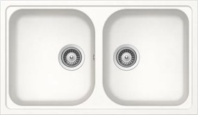 Lavello 2 vasche in quarzo bianco SCHOCK FOMN200A01 L 86 x L 50 cm