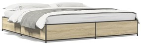 Giroletto Rovere Sonoma 160x200 Cm İn Legno Multistrato Metallo /