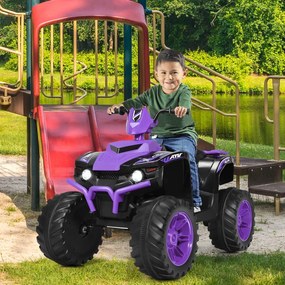 Costway Quad elettrico ATV 12 V per bambini con musica e luci LED, Quad a batteria con sedile comodo 104x67x74cm