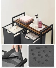 Cesto portabiancheria REX marrone/grigio