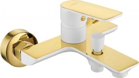 Mexen Alfa batteria da bagno, bianco/oro - 745730-25