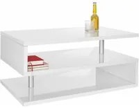 Tavolino da caff doppio ripiano 90x55x41,5cm - ASTRA Colore: bianco laccato lucido