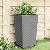 Fioriere da Giardino 4 pz Grigio Chiaro 32,5x32,5x57 cm in PPcod mxl 90091