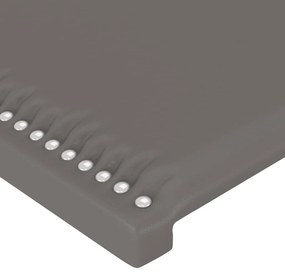 Testiera ad orecchio grigio 147x16x78/88 cm in similpelle