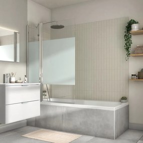 Parete vasca con 2 pannelli Essential H 140 cm, Vetro di sicurezza 5 mm serigrafato