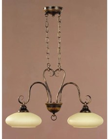 Jupiter 390 - BO-2 - Lampadario a sospensione con catena BOLERO 2xE27/60W/230V