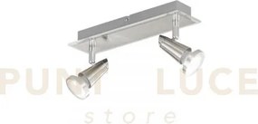 Spot led miami cromo e nickel 2 luci attacco gu10 led 5w 400lm 2700...