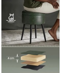 Pouf in pelle CORE verde