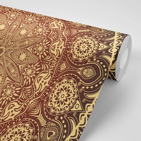 Carta da parati autoadesiva – Mandala decorativa con pizzo in bordeaux