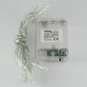 Catena luminosa LED per Natale, 20 LED/2 funzioni, 2,4 m, bianco freddo