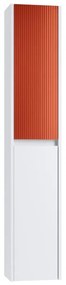 Colonna per mobile bagno Niwa 2 ante P 27 x L 30 x H 160 cm laccato opaco bianco con vetro paprika