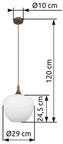 Globo 15548H1C - Lampadario a sospensione con filo MAXY 1xE27/60W/230V bianco/marrone