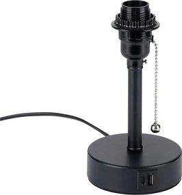 Brilagi - Lampada da tavolo con porta USB TABLON 1xE27/25W/230V nera