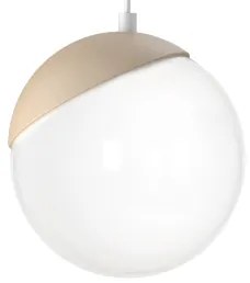 Lampadario a sospensione con filo SFERA WOOD 1xE14/40W/230V bianco